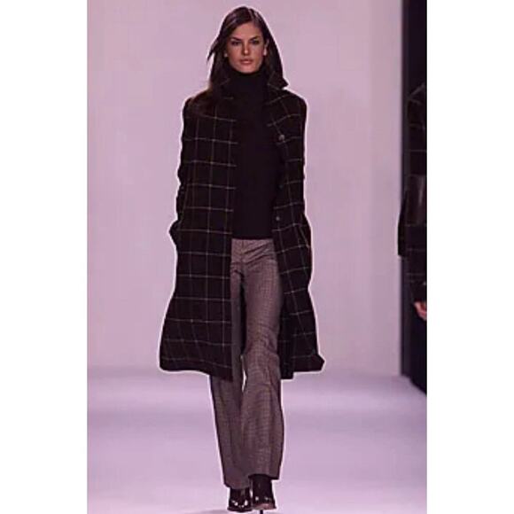 Ralph Lauren Collection Purple Label Vintage Runway Mini Skirt Wool Check 2001 L - Picture 5 of 16